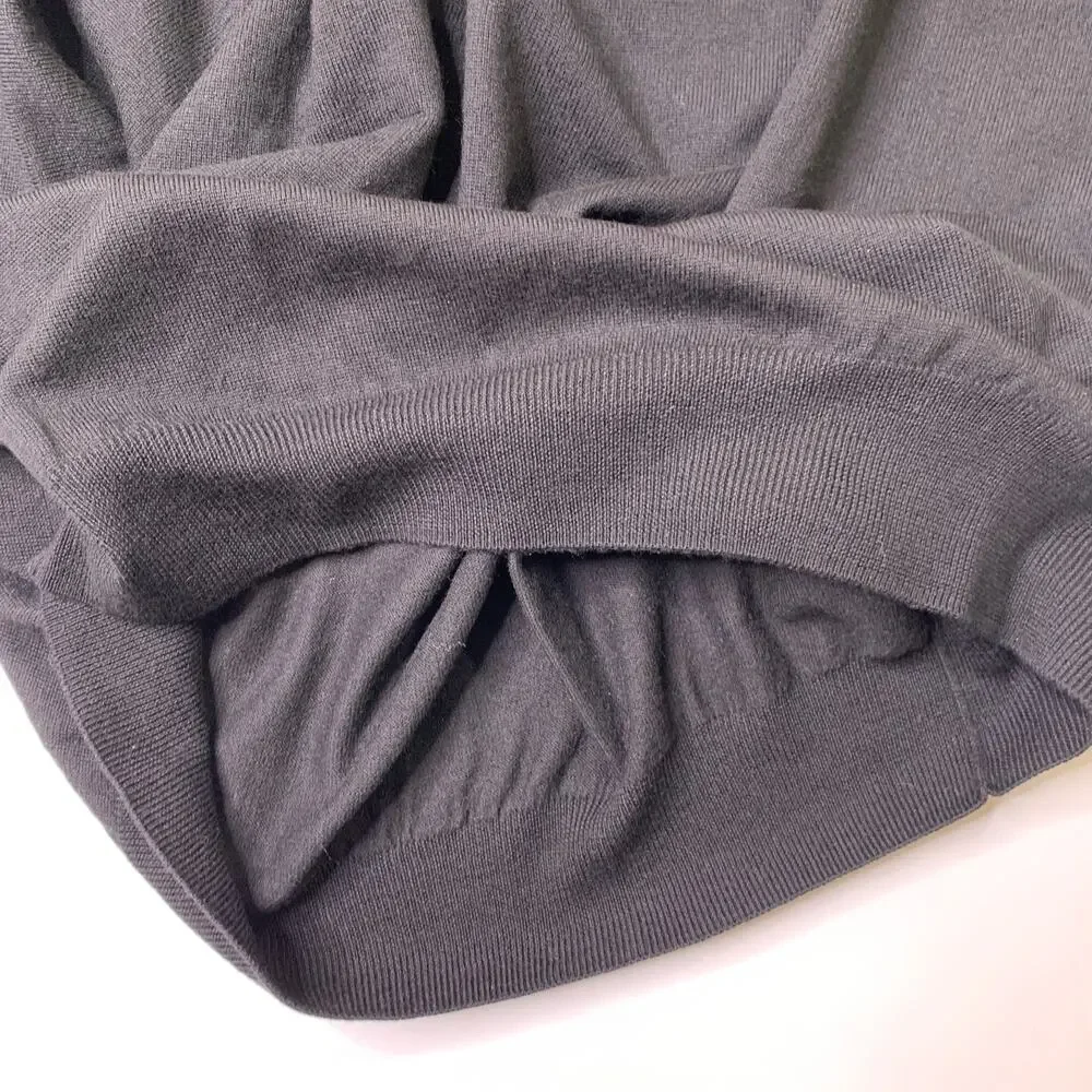 Peter Millar Sweater Mens 2XL Black Merino Wool 1/4 Zip Knitted Pullover Golf